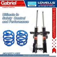 Front Sport Low Gabriel Ultra Strut Shocks + Lovells Springs for Holden Cruze JH