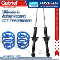 2 Rear Super Low Gabriel Ultra Shocks + Lovells Springs for Honda Civic ED3 ED6