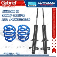 2 Front Super Low Gabriel Ultra Strut Shocks + Lovells Springs for Honda CRX ED9