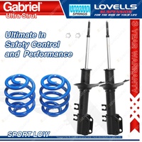 2 Front Sport Low Gabriel Ultra Shocks + Lovells Springs for Suzuki Swift SF413