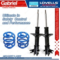 2 Front Sport Low Gabriel Ultra Strut Shocks + Lovells Springs for Proton Wira