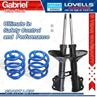 2 Front Sport Low Gabriel Ultra Strut Shocks + Lovells Springs for Kia Shuma AFB