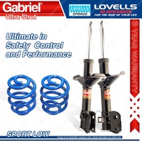 2 Front Sport Low Gabriel Ultra Shocks + Lovells Springs for Subaru Forester SF5