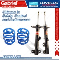 2 Front Super Low Gabriel Ultra Shocks + Lovells Springs for BMW 3 E36 320i 325i