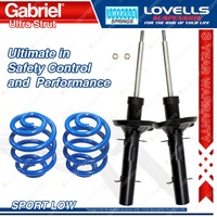 Front Sport Low Gabriel Ultra Shocks + Lovells Springs for Volkswagen Golf IV 1J