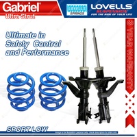 2 Front Sport Low Gabriel Ultra Shocks + Lovells Springs for Honda Civic ES1 EU3