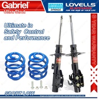 2 Front Sport Low Gabriel Ultra Shocks + Lovells Springs for Holden Statesman WM