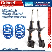2 Front Super Low Gabriel Ultra Shocks + Lovells Springs for Subaru Forester SG9
