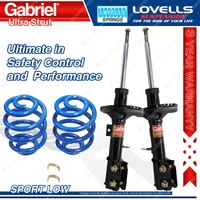 2 Front Sport Low Gabriel Ultra Shocks + Lovells Springs for Holden Statesman WL