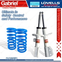 Front Raised Gabriel Ultra Strut Shocks + Lovells Springs for Holden Captiva CG