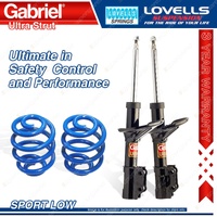 Front Sport Low Gabriel Ultra Strut Shocks + Lovells Springs for Mazda 323 BD