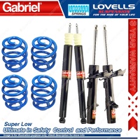 Front Rear Super Low Gabriel Ultra Shocks + Coil Springs for Ford Focus LW