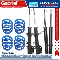 F + R Super Low Gabriel Ultra Shocks + Coil Springs for Holden Barina MF MH