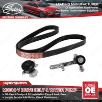 Gates Alt Drive Belt Kit + Water Pump for Toyota Corolla ZRE172 ZRE182 15-19