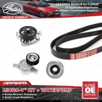 Gates Alt Micro-V Drive Belt Kit + Water Pump for Mazda 2 DE DH 1.5L 07/07-11/14