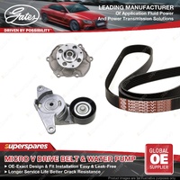 Gates Alt Drive Belt Kit + Water Pump for Holden Commodore Calais VE Caprice