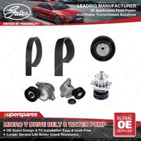 Gates Alt Drive Belt Kit + Water Pump for BMW 3 E46 5 E39 Z3 E36 320 330 520 i