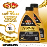 2 x Gulf Western SYN-X 3000 10W-40 API SN/CF ACEA A3/B4 Premium Engine Oil 1L