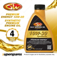 4 x Gulf Western Premium Energy 10W-30 API SP ILSAC GF-6A Premium Engine Oil 1L