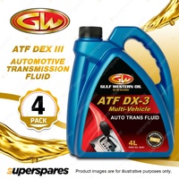 4 x Gulf Western ATF DX III Multi-Vehicle Automotive Transmission Fluid 4L