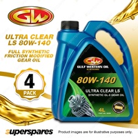 4 x Gulf Western Ultra Clear LS 80W-140 Full Synthetic Gear Oil 4L