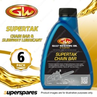 6 x Gulf Western Supertak Chain Bar & Slideway Lubricant Reduce Sling Off 1L