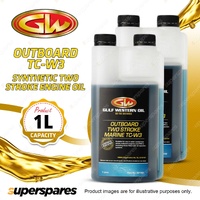 2 x Gulf Western Outboard Two Stroke Marine TC-W3 Ash Less Engine Oil 1L