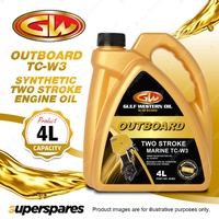 1 x Gulf Western Outboard Two Stroke Marine TC-W3 Ash Less Engine Oil 4L