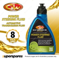 8 x Gulf Western Power Steering Fluid Automotive Transmission Fluid 1L