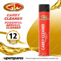 12 x Gulf Western Carby Cleaner Powerful Aerosol Cleaner Rapidly Removes 840ml
