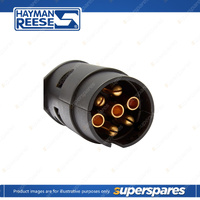 Hayman Reese Trailer Plug - 7 Pin Plastic - Small Round With Screw-On Cap