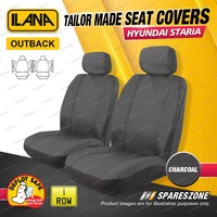 Front Tailor Made Charcoal Outback Car Seat Covers for Hyundai Staria US4 21-On