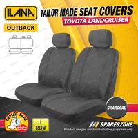 Rear Tailor Made Charcoal Outback Seat Covers for Toyota LandCruiser 200 Wagon