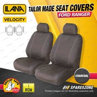 Front Ilana Charcoal Velocity Seat Covers for Ford Ranger Next-Gen Double Cab