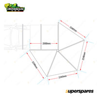 Ironman 4x4 Deltawing 270 Awning Left-Hand Side Passenger IAWN270L045BU