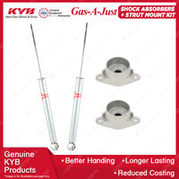 2 Rear KYB Shock Absorbers + Strut Top Mount Kit for Ford Festiva WP WQ 04-08