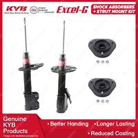 2 Front KYB Shock Absorbers + Strut Top Mount Kit for Holden Nova LE LF 89-94