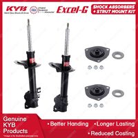 2x Front KYB Shock Absorbers + Strut Mount Kit for Nissan X-Trail T30 01-07