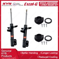 2 Front KYB Shock Absorbers + Strut Top Mount Kit for Saab 9-5 YS3E 99-01