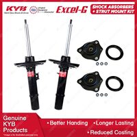 Pair Front KYB Shock Absorbers + Strut Top Mount Kit for Honda Civic FC6 16-on