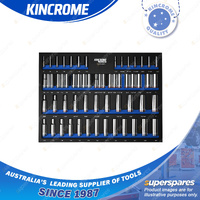 59 Pcs of Kincrome 1/4" 3/8" 1/2" Square Drive Evolution Deep Sockets EVA Tray