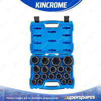 18 Pcs of Kincrome 3/4" Drive Standard Metric Impact Sockets - Black Phosphate