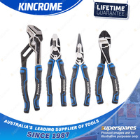 4 Pcs of Kincrome Plier Set - TPR Handles & Chrome Vanadium Steel