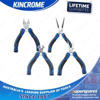 4 Pcs of Kincrome Mini Plier Set - TPR Grip Handles & Chrome Vanadium Steel