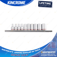 10 Pcs of Kincrome 1/4" Drive Imperial Socket Rail - Mirror Polish Finish