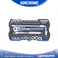 24 Pcs of Kincrome 1/4" Drive LOK-ON Socket Set - Metric & Imperial