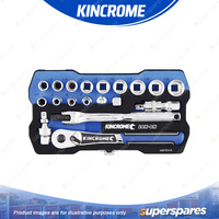 19 Pcs of Kincrome 3/8" Drive LOK-ON Socket Set - Metric Mirror Polish Finish