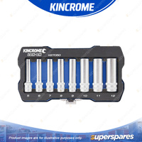 8 Pcs of Kincrome 1/4" Drive LOK-ON Socket Set - Metric Mirror Polish Finish