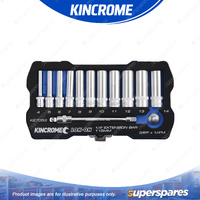 13 Pcs of Kincrome 1/4" Drive LOK-ON Socket & Extension Set - Metric Deep Socket