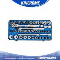 52 Pcs of Kincrome 1/4 & 3/8" Drive Socket Set - Metric & Imperial Mirror Polish